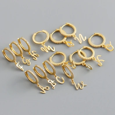 925 Sterling silver fashion jewelry 2021 personalized gold plated 26 alphabet letter hoop initial earrings
925 Sterling silver fashion jewelry 2021 personalized gold plated 26 alphabet letter hoop initial earrings