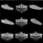 Factory Sell alloy and Rhinestone Handmade silver wedding pageant bride crowns and tiara