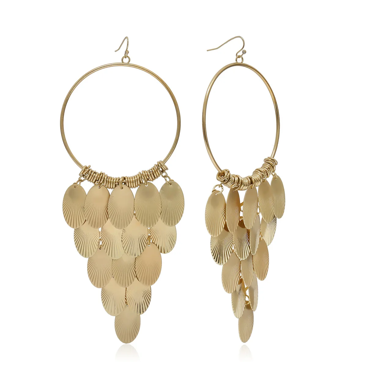 European Cool Geometry Hollow Rings Earrings Personality Metal Round Piece Tassel Long Stud Earrings Cheap Metal Earrings, As picture
European Cool Geometry Hollow Rings Earrings Personality Metal Round Piece Tassel Long Stud Earrings Cheap Metal Earrings, As picture