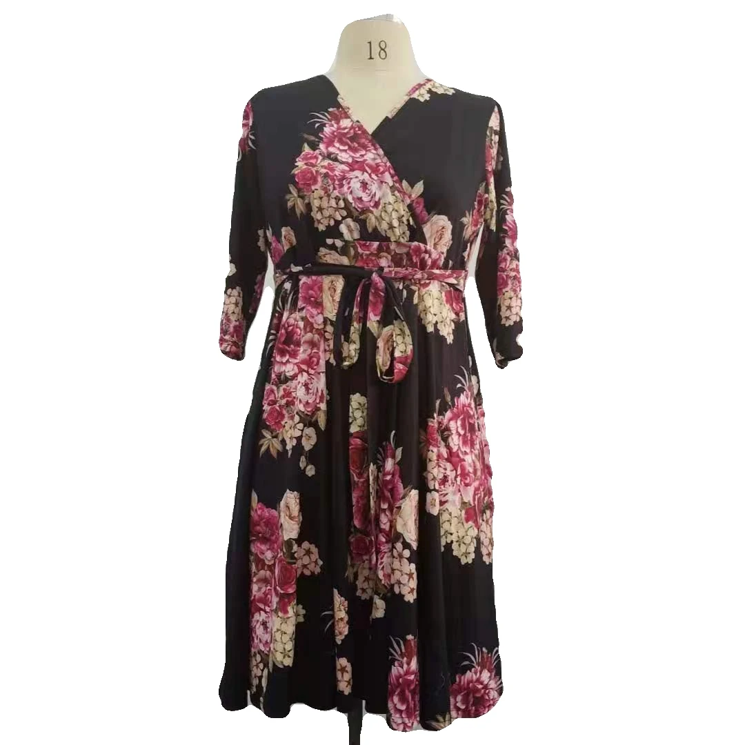 Fashion Casual Dresses Women Floral Printed V-Neck Short Dresses Summer Fat Ladies Bohemian Maxi Wear Woman Beach Clothing, Can be customized
Fashion Casual Dresses Women Floral Printed V-Neck Short Dresses Summer Fat Ladies Bohemian Maxi Wear Woman Beach Clothing, Can be customized