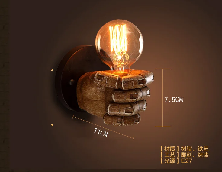 Industrial Retro Right Hand Indoor Wall Light for hotel Restaurant