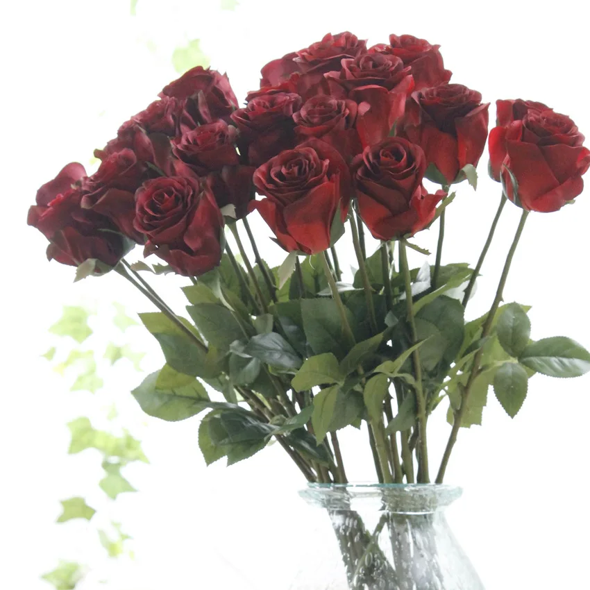 Shininglife Marque en gros haute qualité faux rose séchée artificielle rose fleur pour la décoration de la maison
