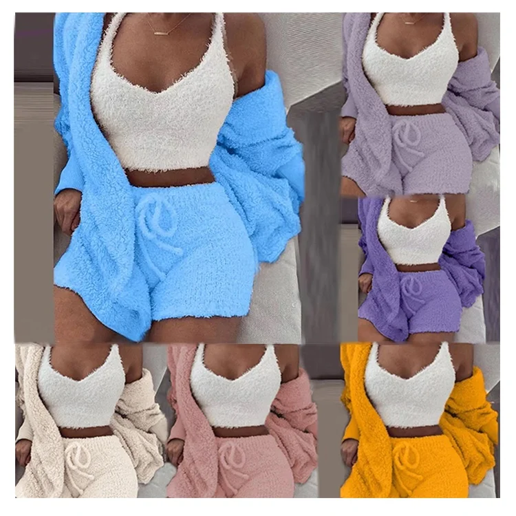 Casual Plush Home Wear Long Sleeve Plus Size 3 Piece Set Women Winter Pajamas Sleepwear, Multiple color to choose
Casual Plush Home Wear Long Sleeve Plus Size 3 Piece Set Women Winter Pajamas Sleepwear, Multiple color to choose