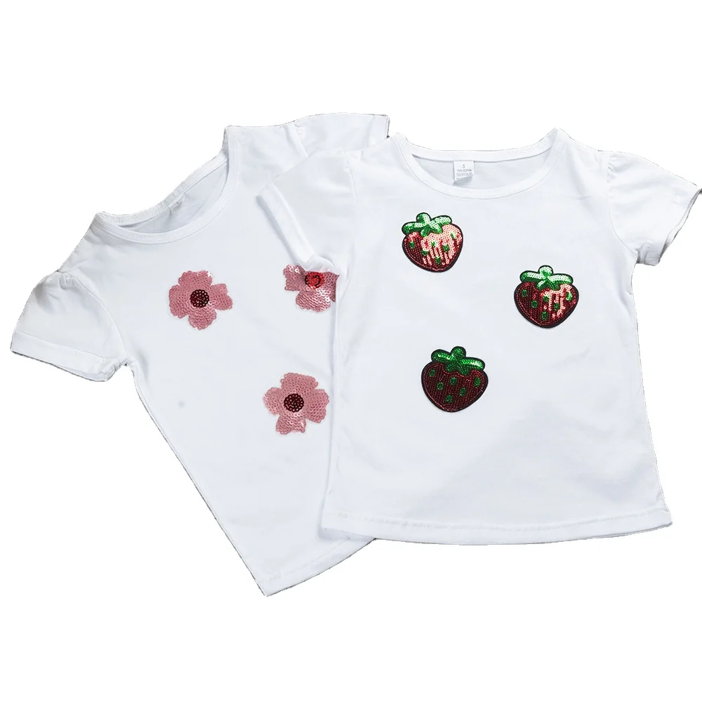 White Background Sequins Decoration Pure Cotton T-shirts Children Round Neck Short Sleeve Polo Shirts Kid Summer Casual Shirts
White Background Sequins Decoration Pure Cotton T-shirts Children Round Neck Short Sleeve Polo Shirts Kid Summer Casual Shirts