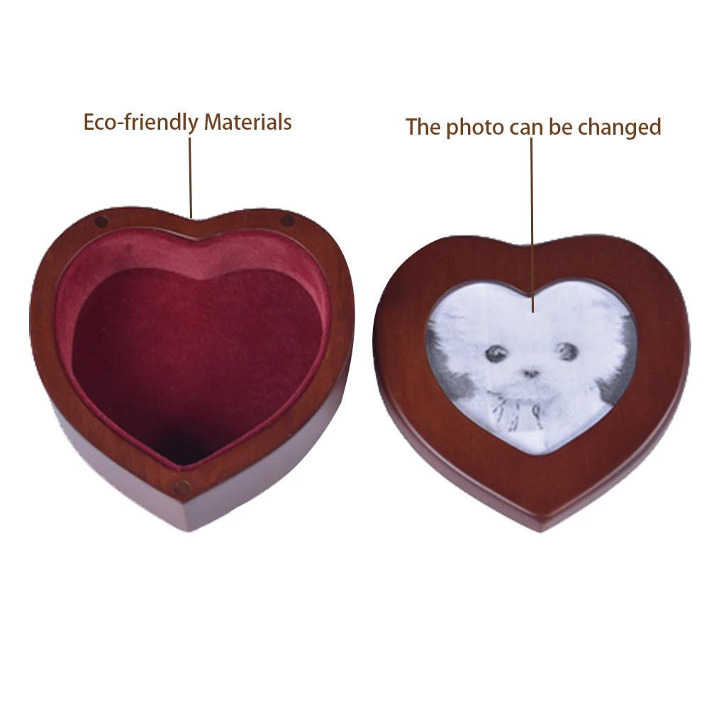 hot sell high quality custom heart shaped cinerary casket wooden