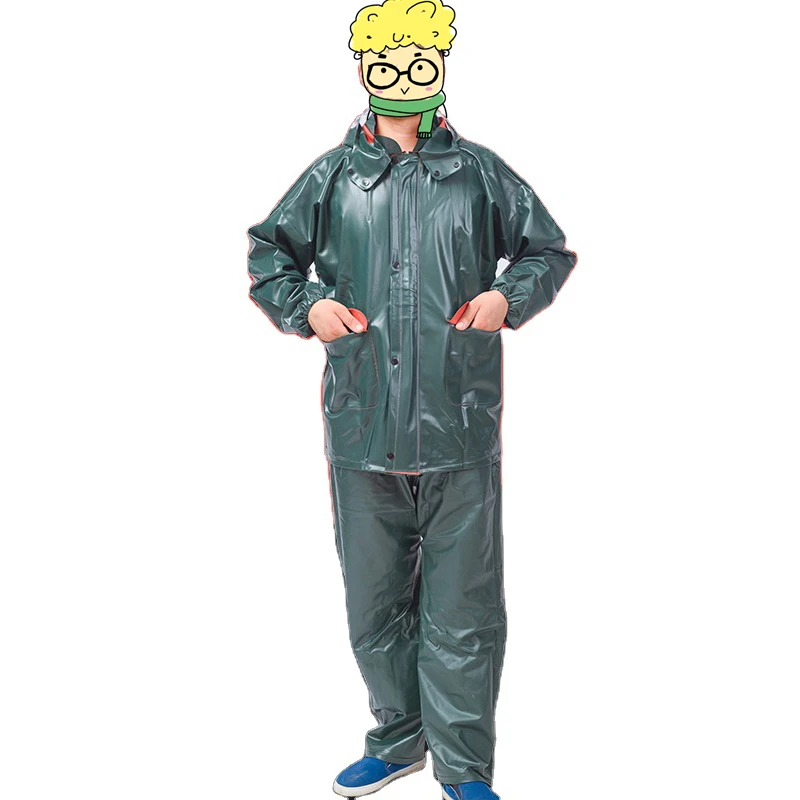 Wholesale PVC Laminated Film Adult Split Labor Protection Suit Safety Reflective Raincoat, Army green
Wholesale PVC Laminated Film Adult Split Labor Protection Suit Safety Reflective Raincoat, Army green