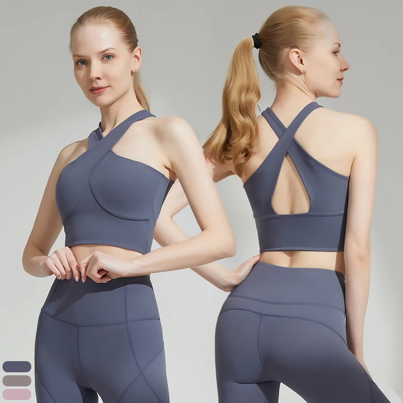 Eco Friendly Yoga Set New Design Activewear Fitness Wear Front Cross Bra Set Custom Yoga Suits Sportswear, Pink/gray/purple
Eco Friendly Yoga Set New Design Activewear Fitness Wear Front Cross Bra Set Custom Yoga Suits Sportswear, Pink/gray/purple