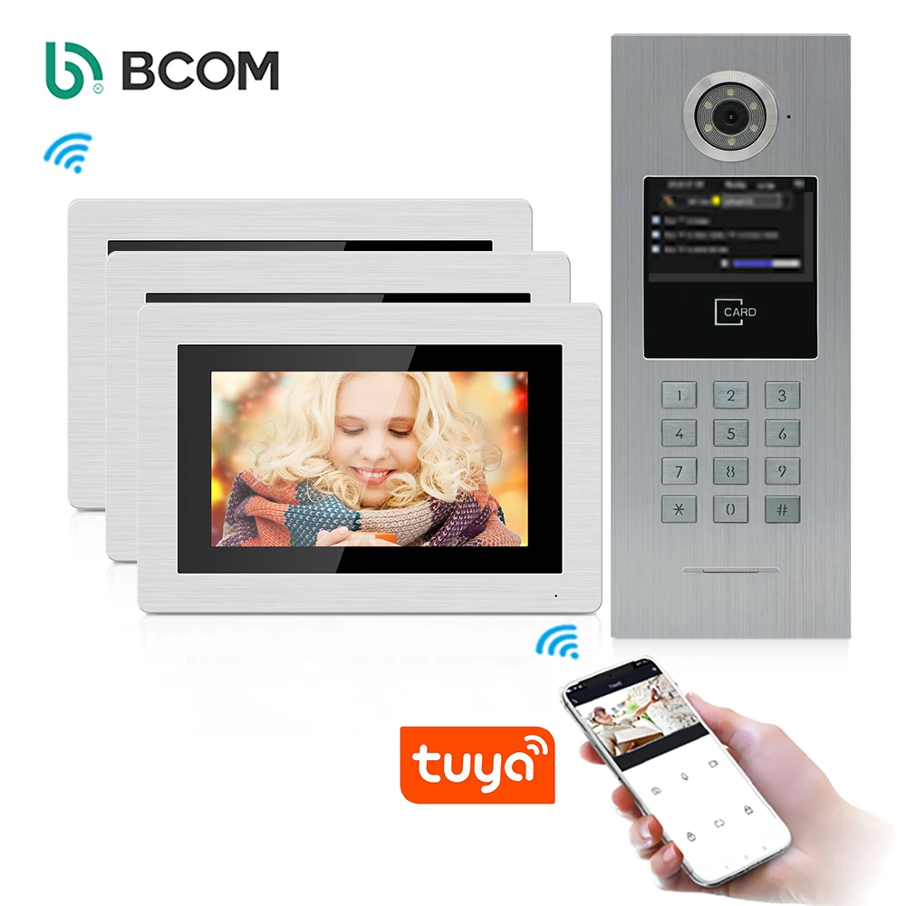 TuyaSmart video doorphone FHD 1080P WIFI intercom with keypad and RFID to unlock the door