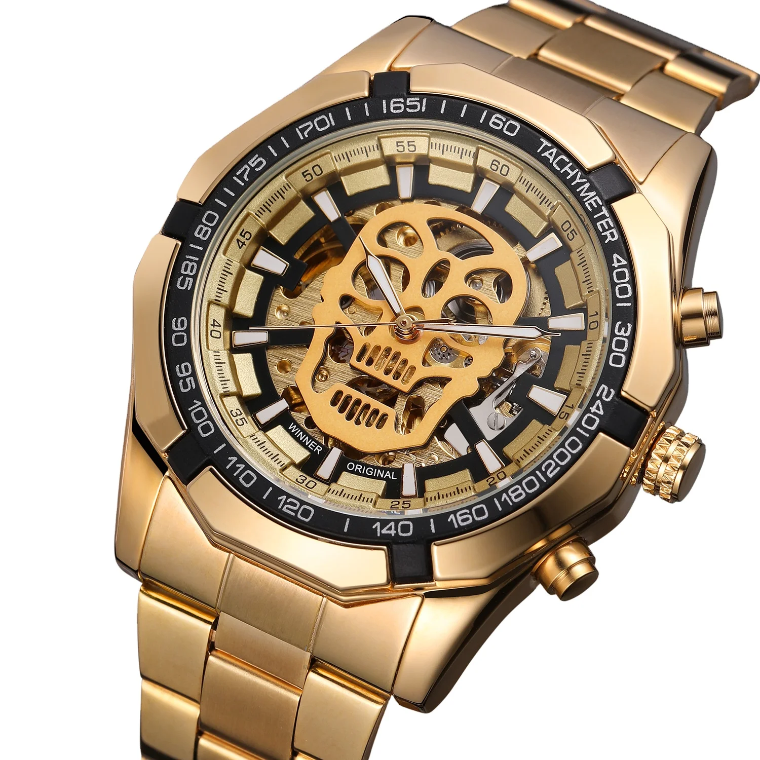 New WINNER 274 Top Brand Luxury Men Mechanical Watch Golden Stainless Steel Strap Skeleton Dial Luminous Skull Design
New WINNER 274 Top Brand Luxury Men Mechanical Watch Golden Stainless Steel Strap Skeleton Dial Luminous Skull Design