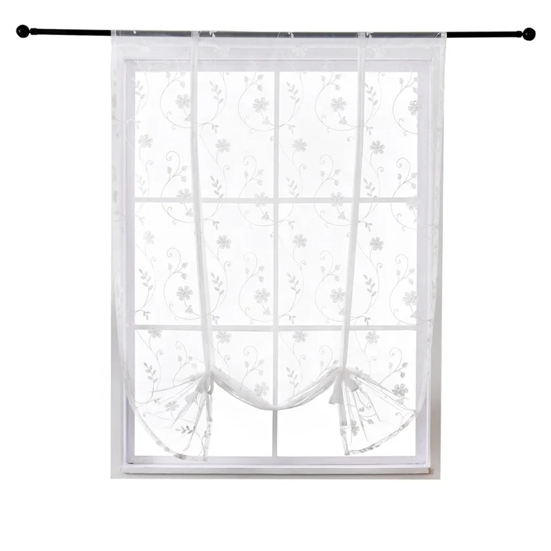 i@home wholesale polyester six leaves floral kitchen window embroidery transparent curtain, White
i@home wholesale polyester six leaves floral kitchen window embroidery transparent curtain, White