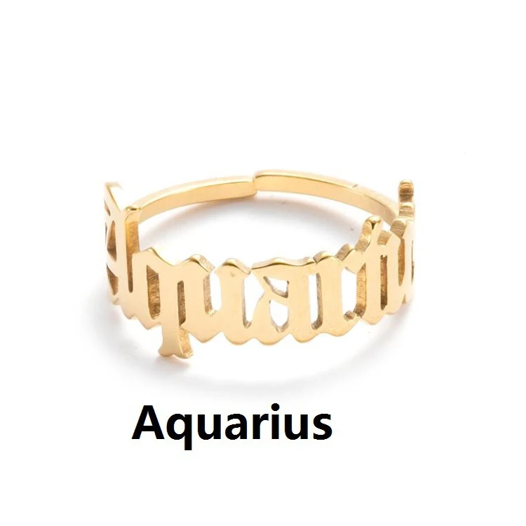 Europe And America Hot Letters Adjutable Stainless Steel Ring Zodiac Sign Old English Ring, Picture
Europe And America Hot Letters Adjutable Stainless Steel Ring Zodiac Sign Old English Ring, Picture