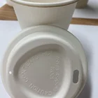 For Cups Paper Coffee Lid 80mm 90mm Compostable Molded Pulp Cup Lid Sugarcane Bagasse Paper Coffee Cup Cover