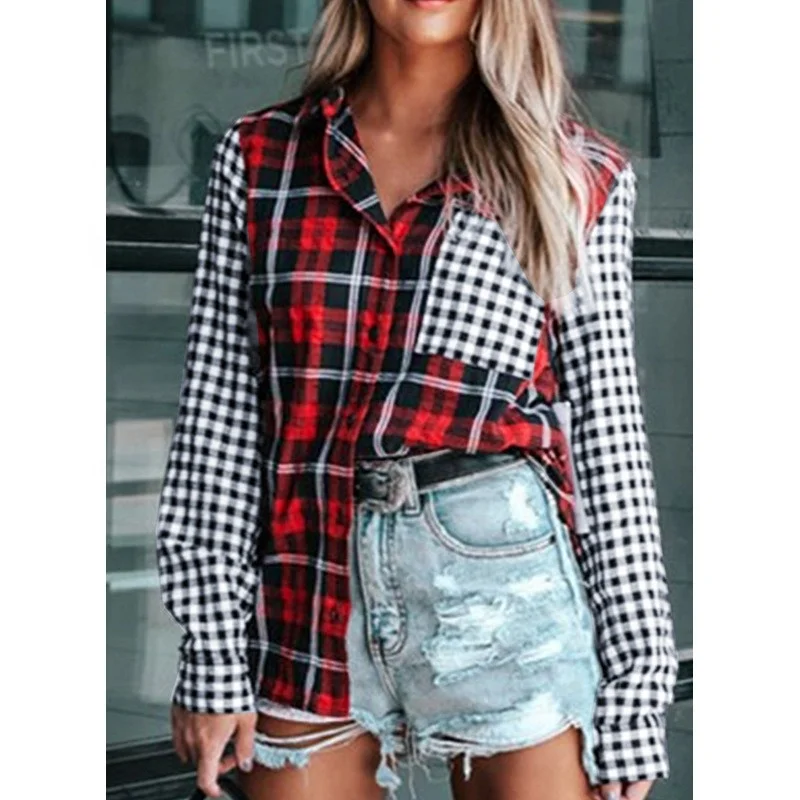 Plaid shirt autumn and winter stand collar plaid collision color long-sleeved short casual shirt
Plaid shirt autumn and winter stand collar plaid collision color long-sleeved short casual shirt