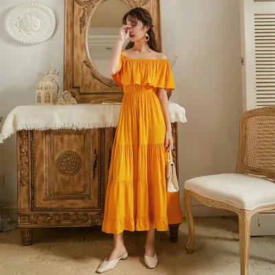 2021 new boho maxi off shoulder female beach party waisted casual dress elegant beach short women's dresses, Shown
2021 new boho maxi off shoulder female beach party waisted casual dress elegant beach short women's dresses, Shown