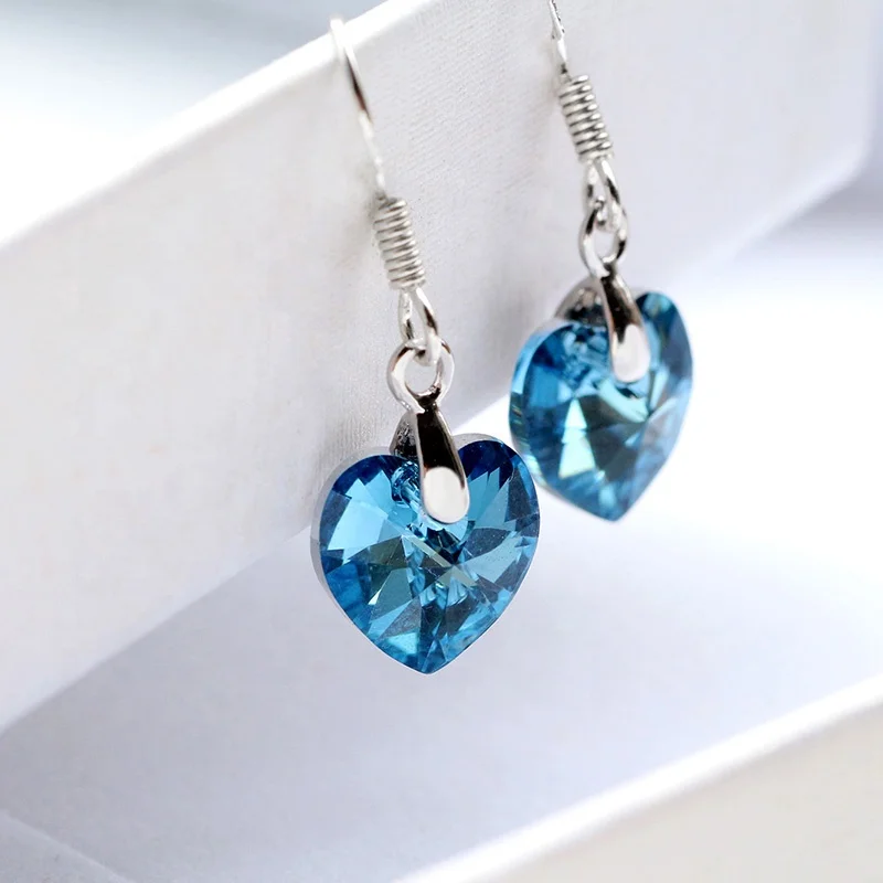 Fashion Simple Multiple Color Austrian Crystal Special Heart Shape Pendant Earrings For Women
Fashion Simple Multiple Color Austrian Crystal Special Heart Shape Pendant Earrings For Women