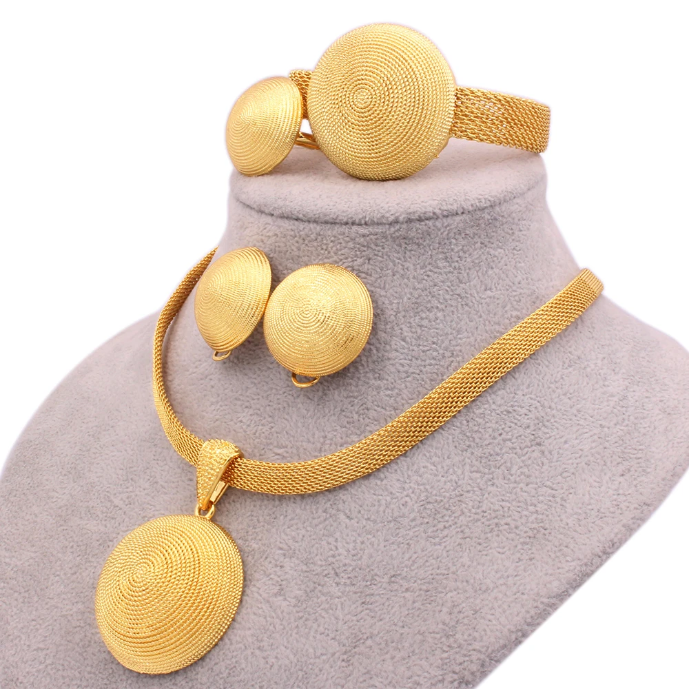 Jewelry sets African 24k gold plated for women bridal wedding gifts round Necklace Bracelet earrings ring ladies jewellery set
Jewelry sets African 24k gold plated for women bridal wedding gifts round Necklace Bracelet earrings ring ladies jewellery set