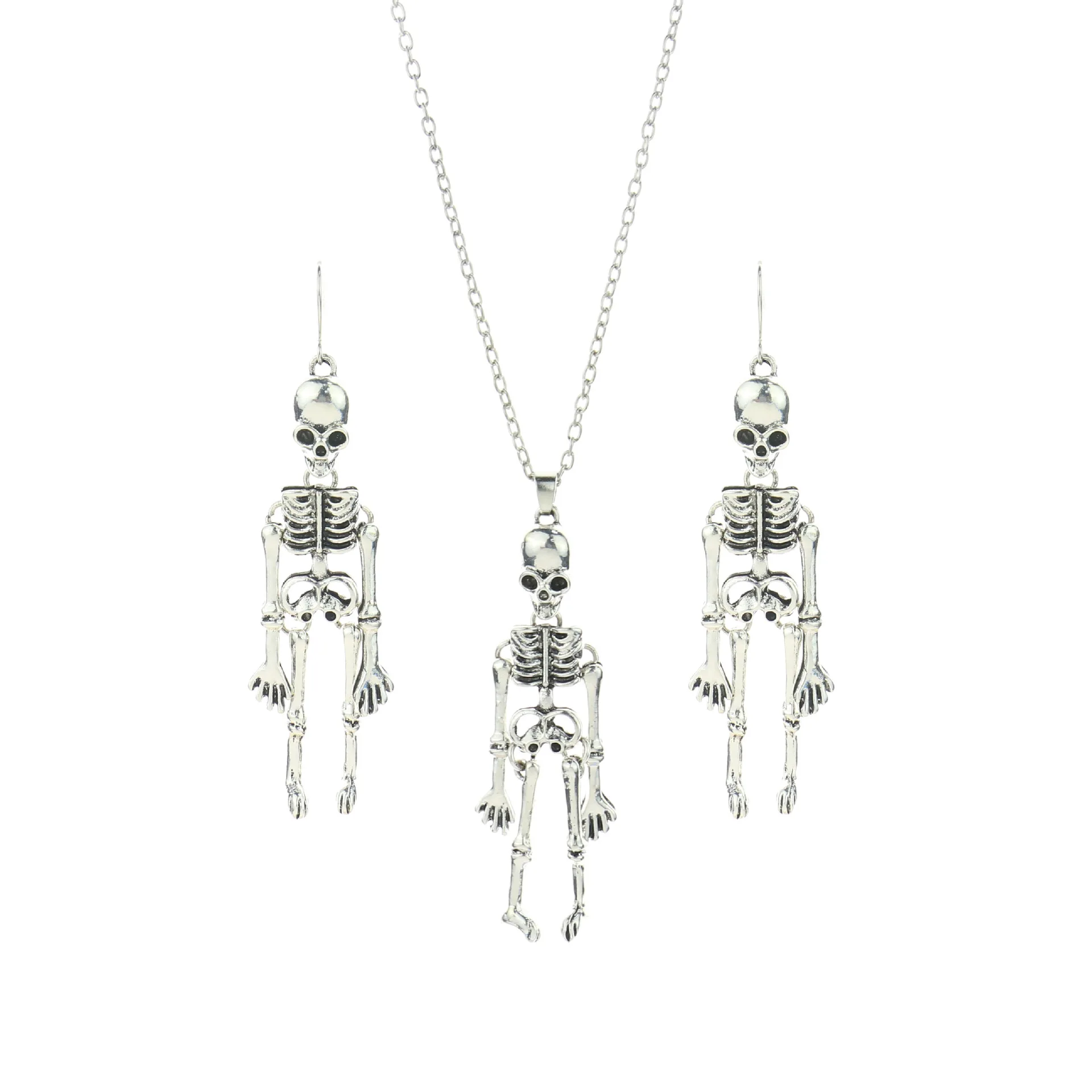 RTS 2021 Halloween Best Sale Metal Alloy Gold Silver Skull Pendant Earrings Necklace Dark Retro Style Jewelry Set For Men Women
RTS 2021 Halloween Best Sale Metal Alloy Gold Silver Skull Pendant Earrings Necklace Dark Retro Style Jewelry Set For Men Women