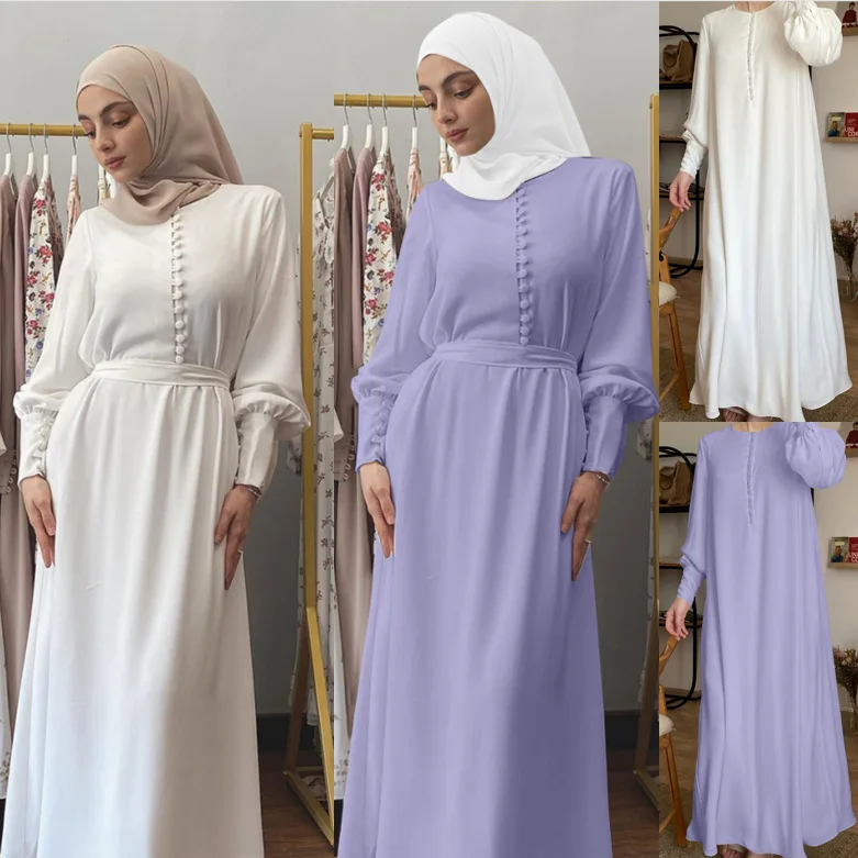Autumn American And American Dubai Elegant Chiffon Dress Waist Custom Bead Dress Muslim Islamic Clothing Abaya, Purple,white
Autumn American And American Dubai Elegant Chiffon Dress Waist Custom Bead Dress Muslim Islamic Clothing Abaya, Purple,white