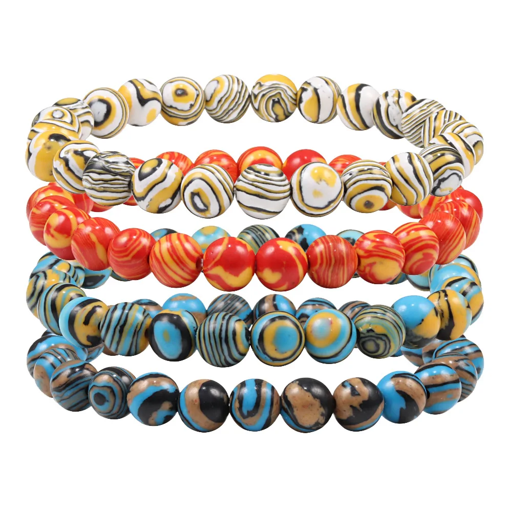 Rainbow Colorful Malachite Beaded Stripe Round Bead Bracelet Bangles European and American Creative Bracelet For Boys
Rainbow Colorful Malachite Beaded Stripe Round Bead Bracelet Bangles European and American Creative Bracelet For Boys