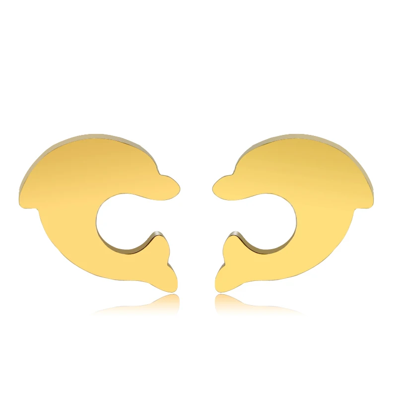 Fashion titanium steel animal earrings jewelry stainless steel gold-plated personality dolphin pattern earrings women, Picture
Fashion titanium steel animal earrings jewelry stainless steel gold-plated personality dolphin pattern earrings women, Picture