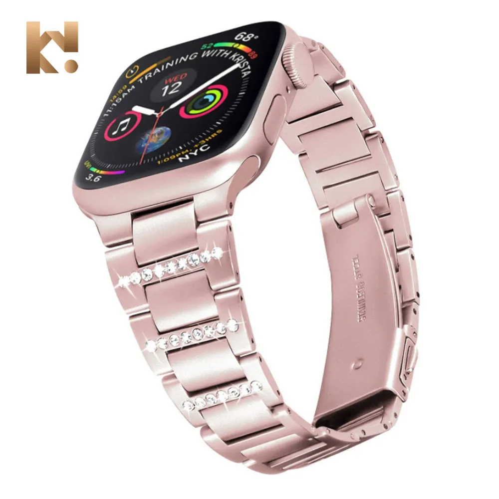 Keepwin Fashion Bling Stainless Steel Women Bracelet For Apple Watch Band Diamond Metal Strap 45 44 42 41 40 38 mm
Keepwin Fashion Bling Stainless Steel Women Bracelet For Apple Watch Band Diamond Metal Strap 45 44 42 41 40 38 mm