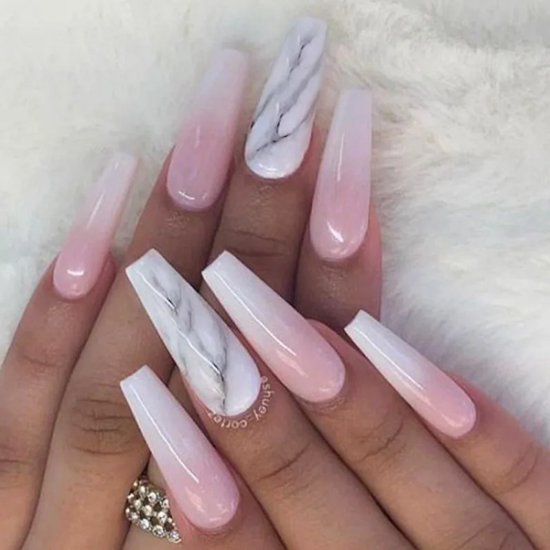 2021 wholesale Hot Sale Nails Salon Professional Products Marbling Artificial Fingernails Long Ballet French Nail Tip
2021 wholesale Hot Sale Nails Salon Professional Products Marbling Artificial Fingernails Long Ballet French Nail Tip