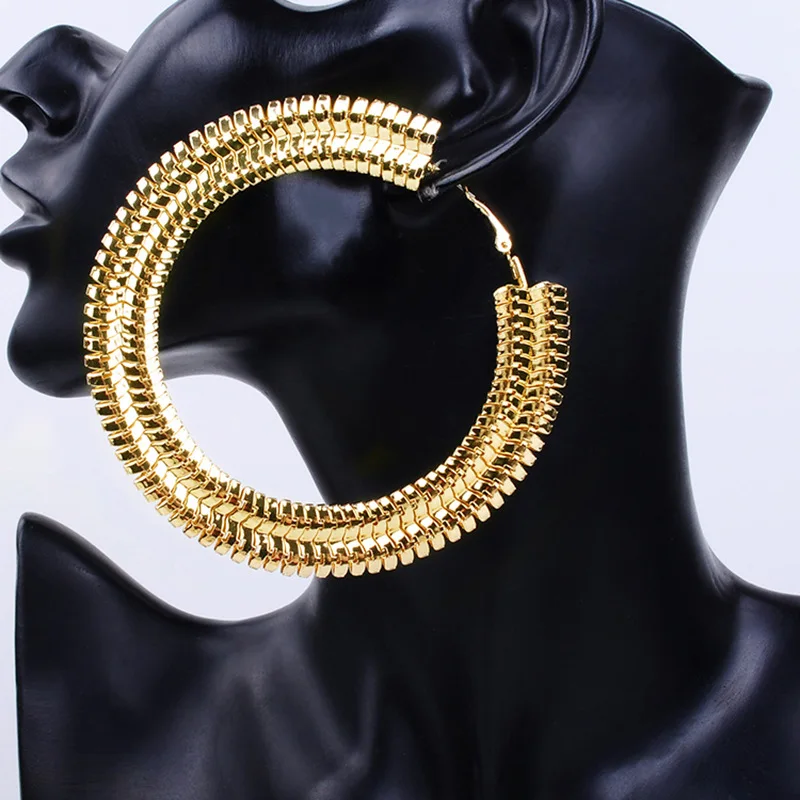 Fashion Exaggerated Style Gold Plated Geometric Large Circle Hoop Big Round Punk Rock Earrings For Men And Women
Fashion Exaggerated Style Gold Plated Geometric Large Circle Hoop Big Round Punk Rock Earrings For Men And Women