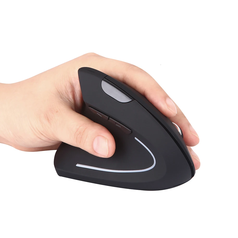 

SeenDa 2.4G Wireless Left-hand Mouse Vertical Mice Ergonomic Optical 800/1200/1600DPI Adjustable Wrist Healing Gaming Mouse, Black