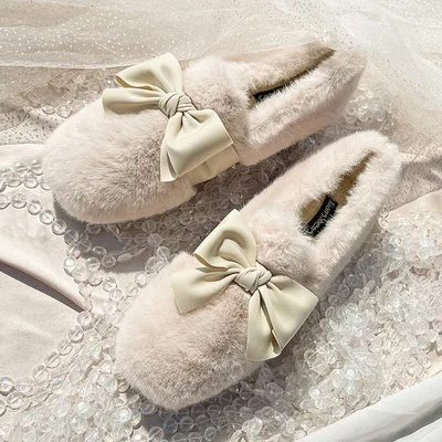 Wholesale Winter Warm Women's Cotton Shoes Outdoor Fleece Slip-on Faux Suede Flat Shoes with Bow for Ladies
Wholesale Winter Warm Women's Cotton Shoes Outdoor Fleece Slip-on Faux Suede Flat Shoes with Bow for Ladies