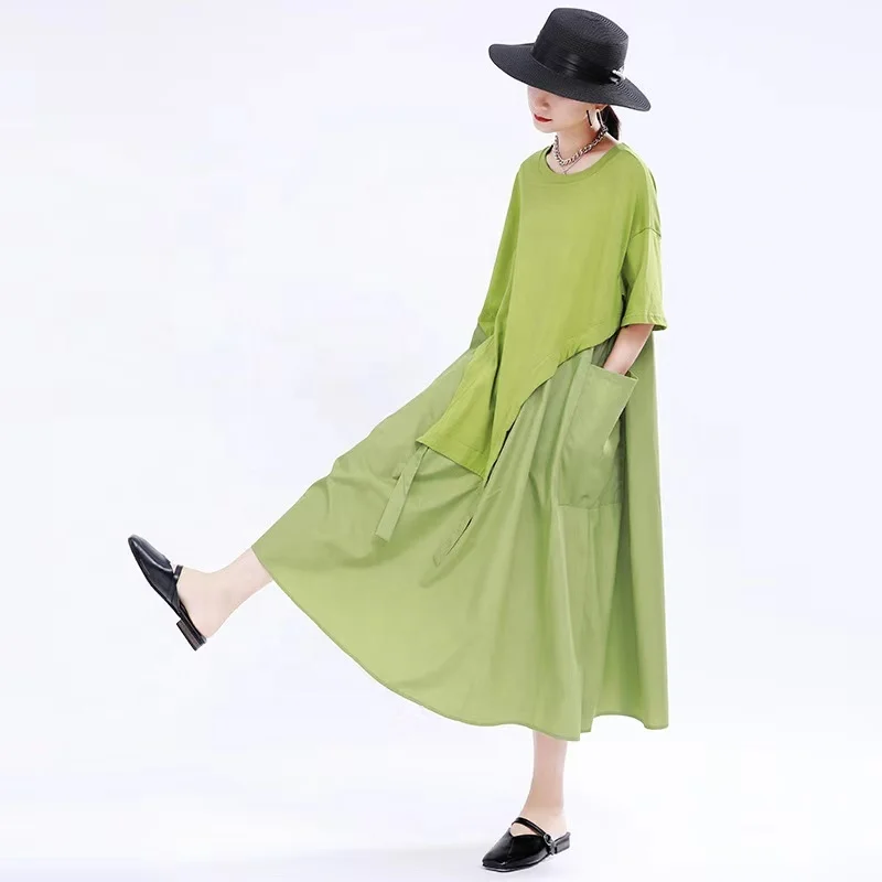 2021 Fashion Ladies Summer Short Sleeve Green Plus Size Irregular Dress Loose Dresses Women, Black/green
2021 Fashion Ladies Summer Short Sleeve Green Plus Size Irregular Dress Loose Dresses Women, Black/green