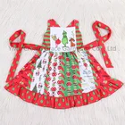 new design christmas girls boutique kids dress