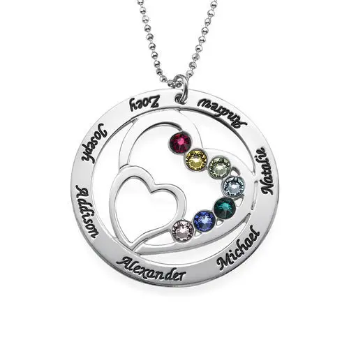 Drop Shipping Factory Custom Family Nameplate Silver 925 Double Heart Birthstone Pendant Necklace
Drop Shipping Factory Custom Family Nameplate Silver 925 Double Heart Birthstone Pendant Necklace