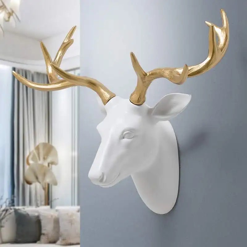 wholesale Light luxury Nordic style creative deer head wall hanging home decoration accessories, White
wholesale Light luxury Nordic style creative deer head wall hanging home decoration accessories, White