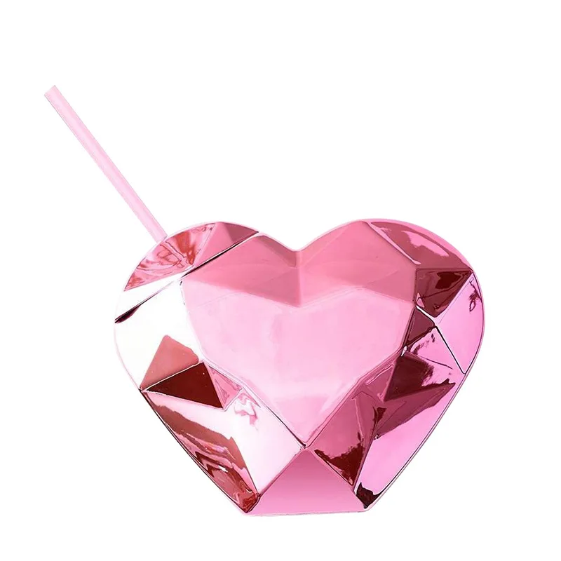 2021 New shape single wall plastic tumbler pink heart design acrylic cup with straw and lid for party, Customized
2021 New shape single wall plastic tumbler pink heart design acrylic cup with straw and lid for party, Customized