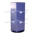 Four Side Peg Board Sheet Counter Stand Metal Cell Phone Charger Rotating Display Rack For Mobile Accessories