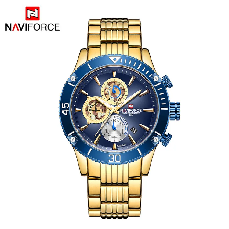Naviforce 9173 Luxury Brand Gold Mens Sport Watch Steel Strap Quartz Watches Men Date Waterproof Military Clock Man Relogio
Naviforce 9173 Luxury Brand Gold Mens Sport Watch Steel Strap Quartz Watches Men Date Waterproof Military Clock Man Relogio
