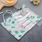 Eco Friendly Reusable Stainless Steel Camping Cutlery Set Metal Flatware Knife Fork Spoon Straws Set with Portable Pouch