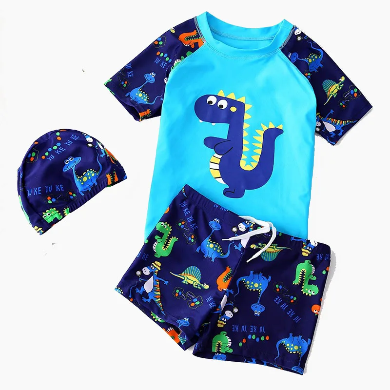 Boys Swimwear Set Dinosaur Cartoon Sublimation Swimwear With Hat Two Pieces Short Sleeve Summer Swimsuits, As picture
Boys Swimwear Set Dinosaur Cartoon Sublimation Swimwear With Hat Two Pieces Short Sleeve Summer Swimsuits, As picture