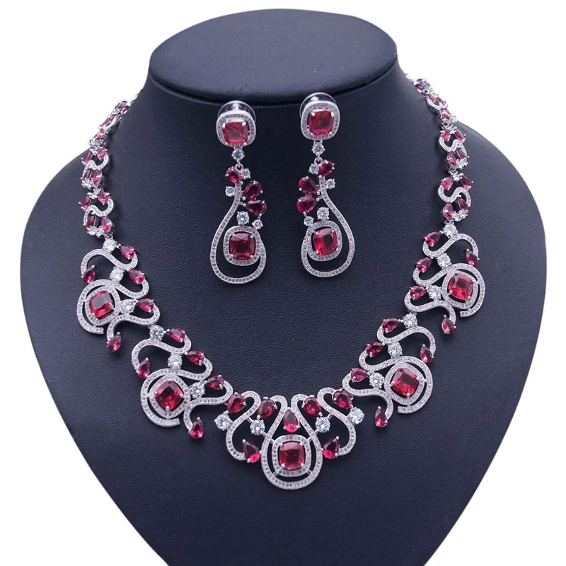 Fashion Zinc Alloy Jewelry Sets Dubai Ruby Necklace Bracelet Earring Set Wholesale Noble Zircon Jewelry For Ladies Birthday Part
Fashion Zinc Alloy Jewelry Sets Dubai Ruby Necklace Bracelet Earring Set Wholesale Noble Zircon Jewelry For Ladies Birthday Part