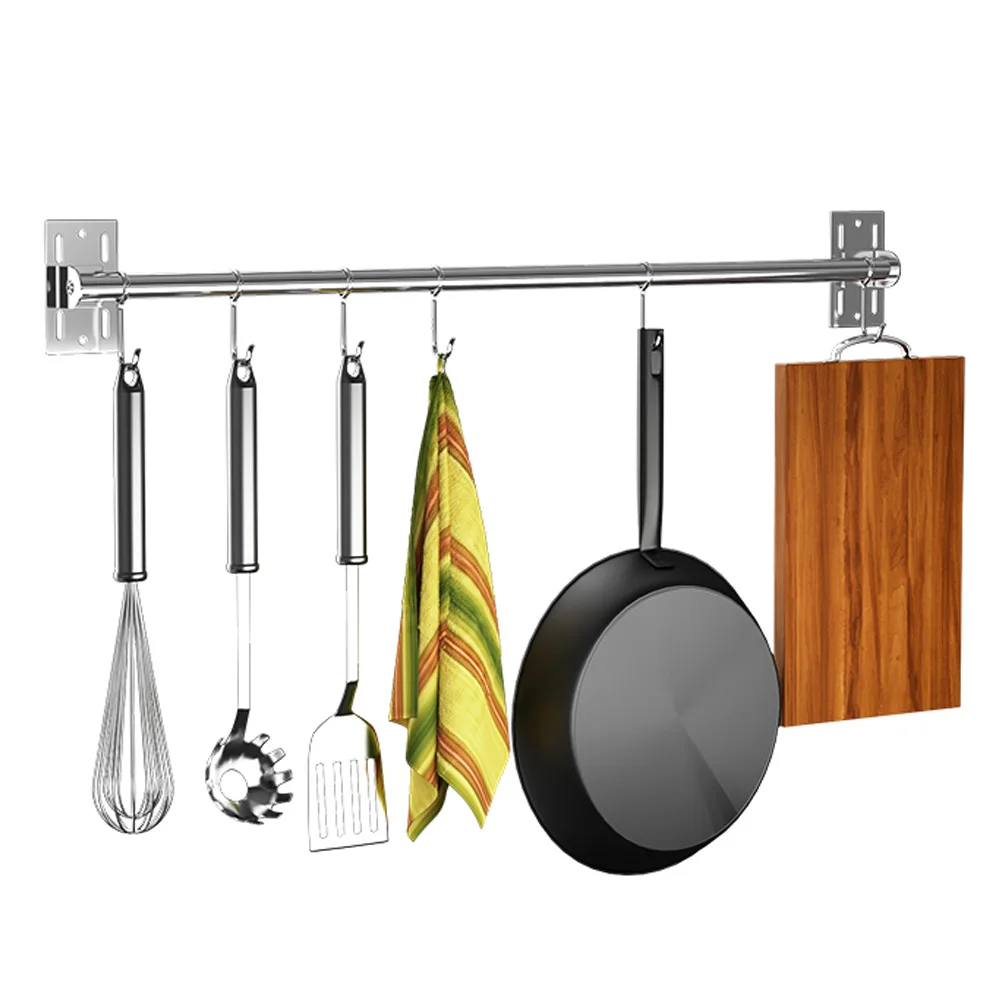 High Quality Kitchen Storage Organizer Wall Stainless Steel Hanging Pole shelf Rack, Black
High Quality Kitchen Storage Organizer Wall Stainless Steel Hanging Pole shelf Rack, Black