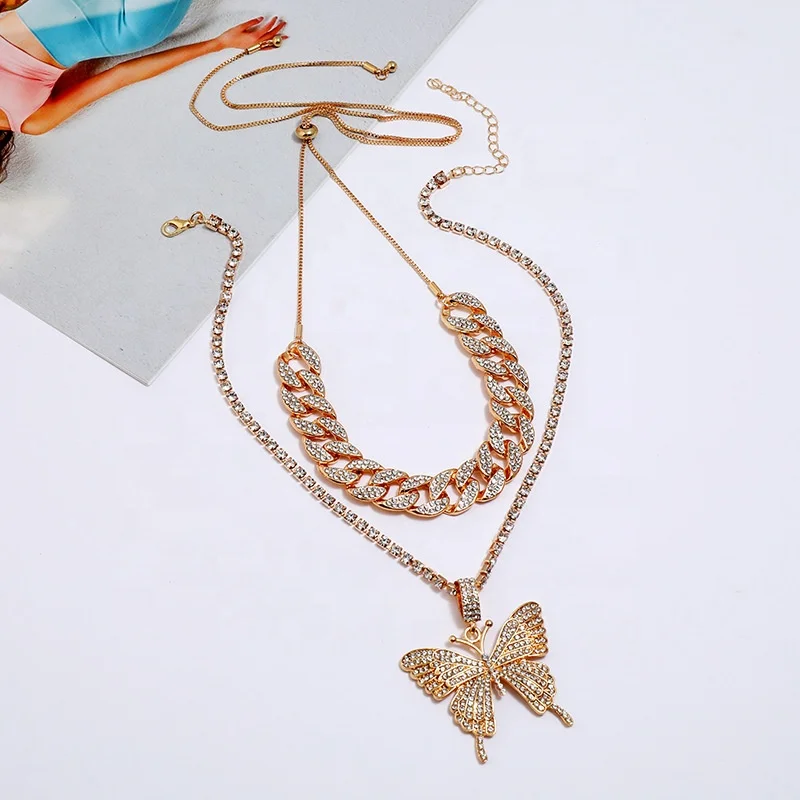 High Jewelry 18K Gold Full Diamond CZ Ladies Men's cuban link chain Necklacs hip hop Tennis Butterfly Necklace, Picture shows
High Jewelry 18K Gold Full Diamond CZ Ladies Men's cuban link chain Necklacs hip hop Tennis Butterfly Necklace, Picture shows