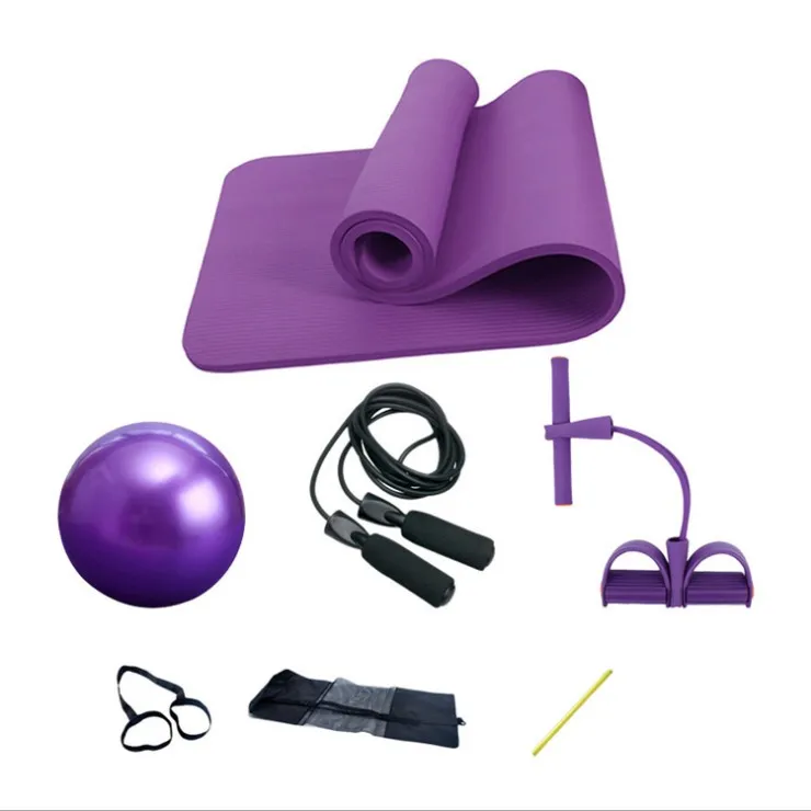 Yoga mat four-piece suit, yoga mat 10mm two-strand tensioner, black skipping rope pilates ball, Purple, blue, red
Yoga mat four-piece suit, yoga mat 10mm two-strand tensioner, black skipping rope pilates ball, Purple, blue, red