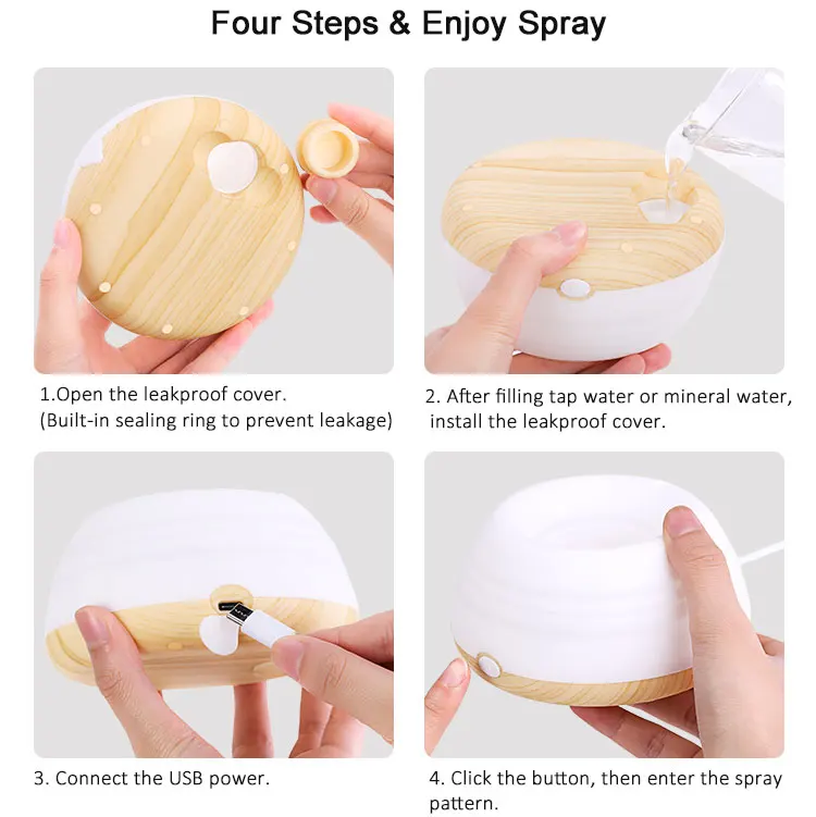 200Ml Household Small Top Water Drop Wireless Electrical Diffuser Air Humidifier With Cool Mist