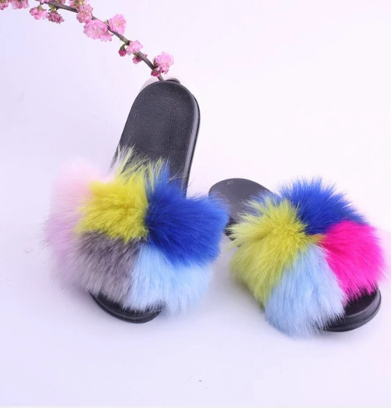 Wholesale women's house furry slippers non-slip PVC ladies flat fox plush fur slides slippers, Black/pink/brown/purple/grey/plum/red
Wholesale women's house furry slippers non-slip PVC ladies flat fox plush fur slides slippers, Black/pink/brown/purple/grey/plum/red