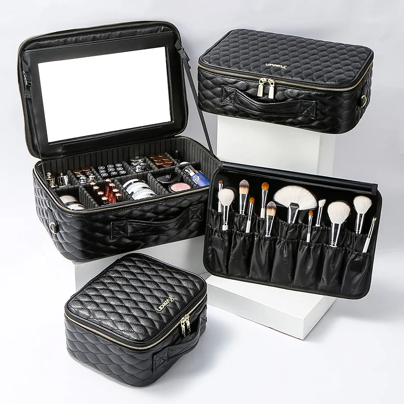 Small size Black Cosmetic storage bag professional portable large capacity tattoo toolbox with mirror
Small size Black Cosmetic storage bag professional portable large capacity tattoo toolbox with mirror