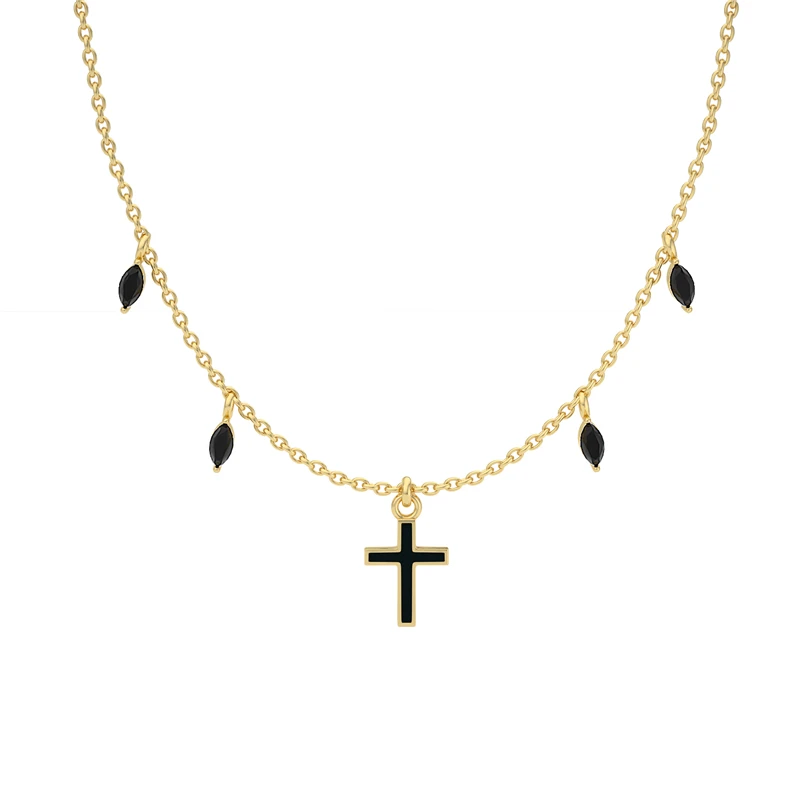 ROXI designer fashion gold plated 925 silver enamel enamel Cross pendant necklace jewelry
ROXI designer fashion gold plated 925 silver enamel enamel Cross pendant necklace jewelry