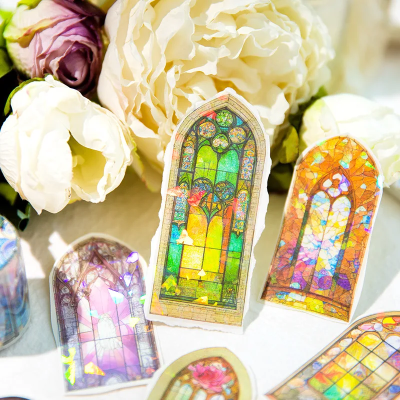 

2m/roll Pet Tape Midsummer Night Dream Series DIY Flower Window Journal Decoration Material Loop Stickers 6 Options