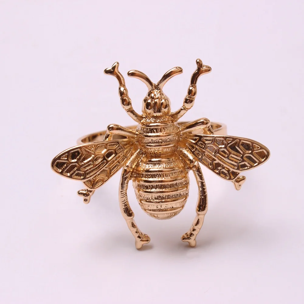 Metal Gold Bumble Bee Napkin Ring Napkin Holder For Spring Season, Holiday, Wedding Decoration, Customized
Metal Gold Bumble Bee Napkin Ring Napkin Holder For Spring Season, Holiday, Wedding Decoration, Customized