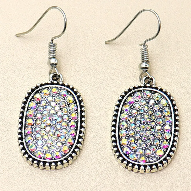 2 Pcs/Set National Earrings Ellipse Colorful Crystal Pendant Women Earring Set Silver Color Exquisite Party Lady Jewelry
2 Pcs/Set National Earrings Ellipse Colorful Crystal Pendant Women Earring Set Silver Color Exquisite Party Lady Jewelry