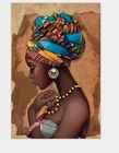 Oil Painting Home Beauty Decorative African Women Oil Paint By Number Canvas Triptych Painting Paint By Number